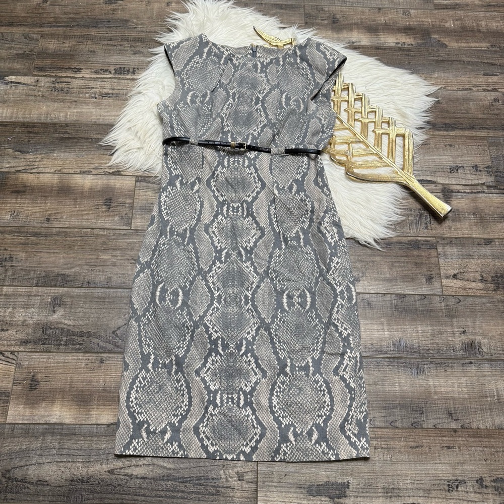 Calvin Klein Snake Print Sleeveless Dress Belt